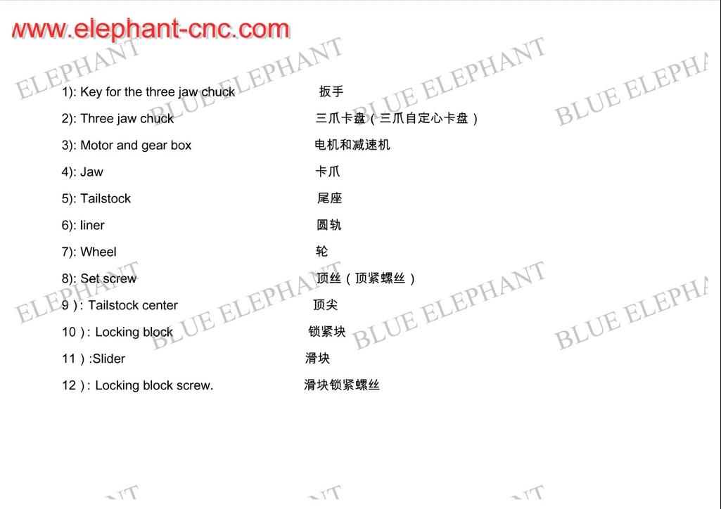 Chinese English comparison for wood cnc router rotary parts 3