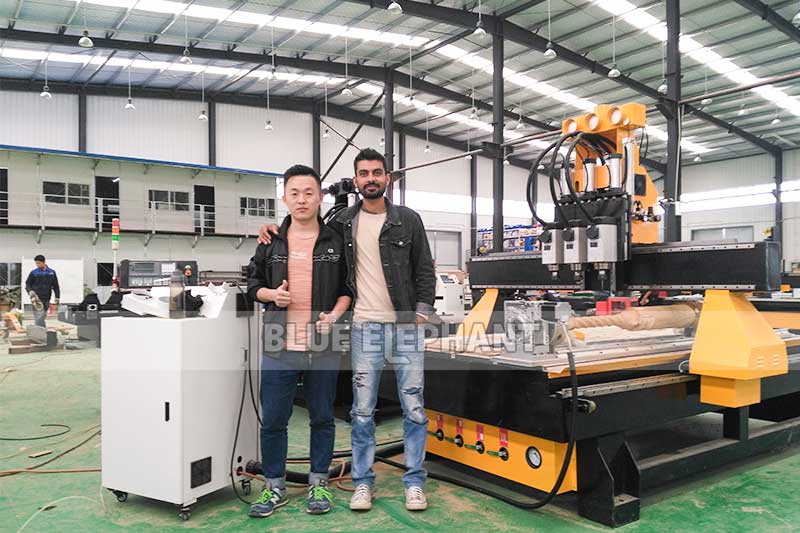 Nepalese customer’s samples—1325 Pneumatic System 3 Spindles CNC Router with Rotary Device 2