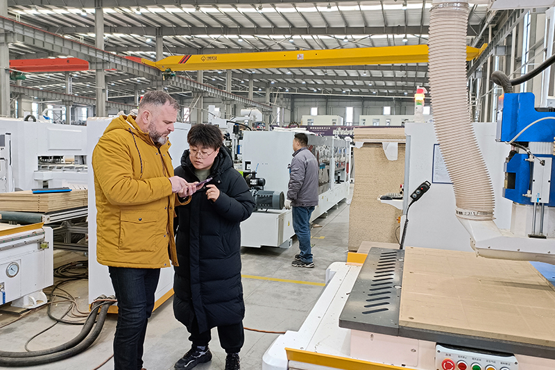 polish customer visit nesting cnc machine Best Furniture Making Machine for Sale Poland in China Blue Elephant CNC Factory 2