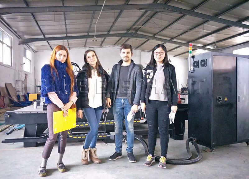 three Italian customers visited the factory, and had a wonderful trip in shandong