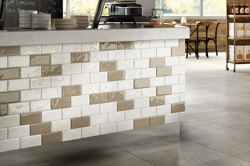 Countertop of granite cutting line