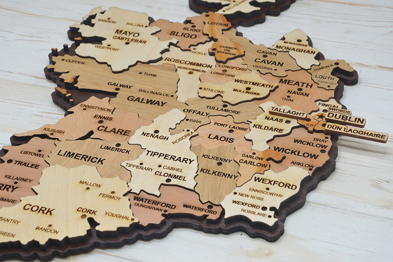 laser cutting wood map